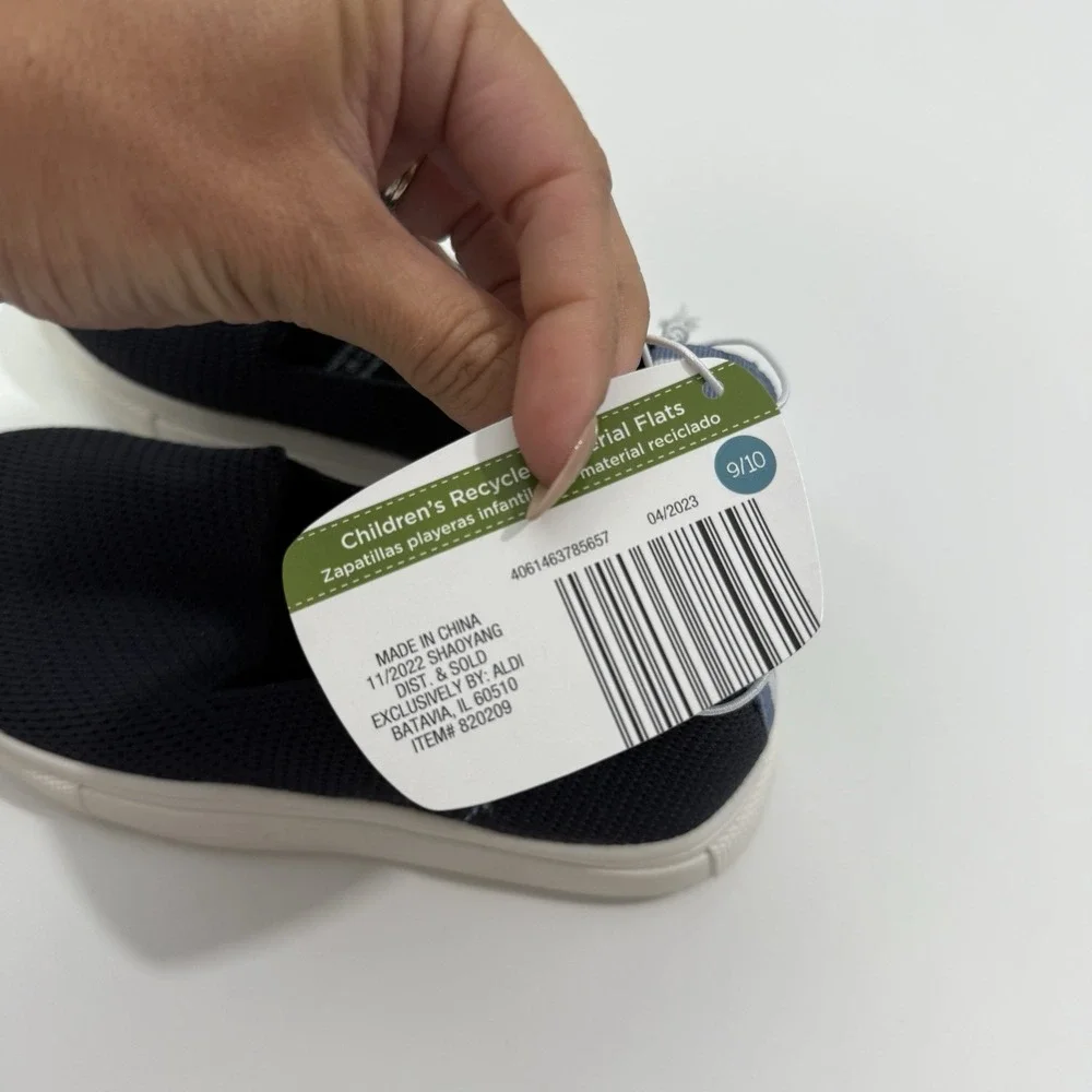 NEW Lily & Dan Toddler Recycled Material Flats Slip-On Sneakers Blue Size 9/10 - Picture 11 of 12